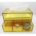 Gelbe Acryl-Tissue-Box Serviettenbox Lucite